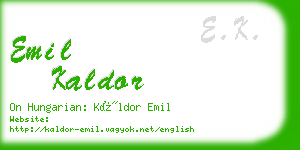 emil kaldor business card